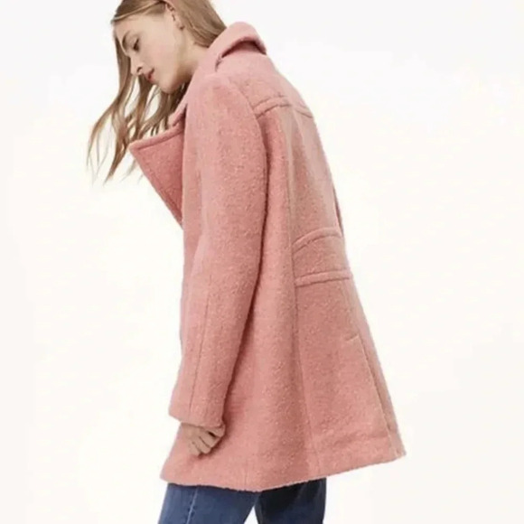 LOFT Marled Moto Wooly Pea coat Size MEDIUM - Picture 4 of 12